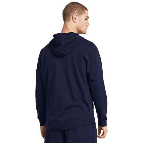 Under Armour Men's Rival Terry Full Zip, (410) Midnight Navy / / Onyx White, Large