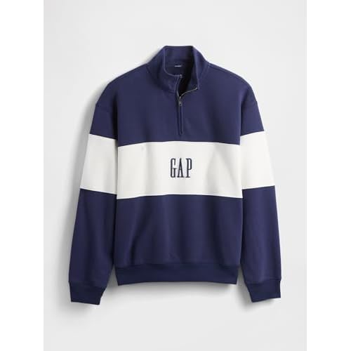 GAP Men's Logo Half Zip Drawstring Fleece