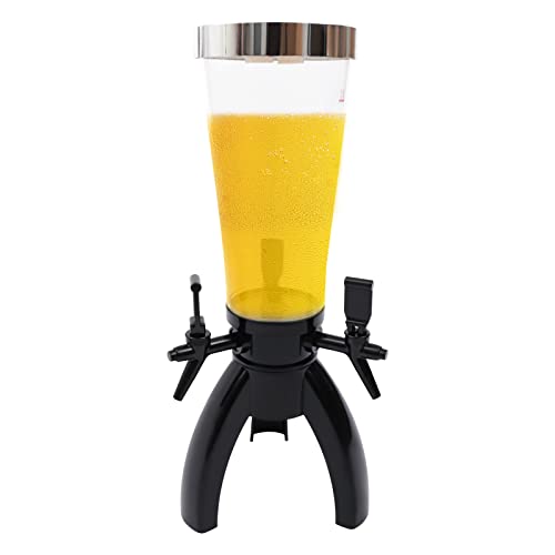 Spherical Beverage Dispenser Drink Tower,3L Beer Tower Dispenser,with 3 Taps and Freeze Tube,Easy to Clean, Party, Restaur...