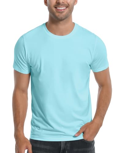 Pioneer Camp Mens Bamboo Viscose T Shirt Ultra Soft Plain Tshirts for Men Cooling Crew Neck Casual Basic Tee Shirt Undershirt