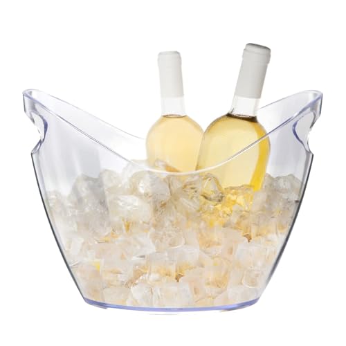 Ice Bucket Wine Bucket，Clear Acrylic 4 Liter Plastic Tub for Drinks and Parties, Food Grade, Perfect for Wine, Champagne o...