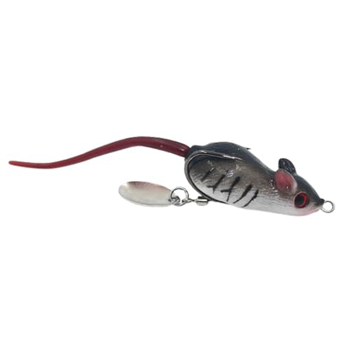 Rat Lure, Mouse Fishing Lure Top Water Baits for Bass Fishing, Weedless Soft Mice Artificial Stuff Jig Hooks for Saltwater...