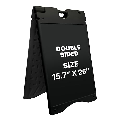 Jumbl A-Frame Signboard 15.7” x 26” Display Surface – Small Outdoor Sandwich Board w/Weather Resistant PVC Sign Protector...