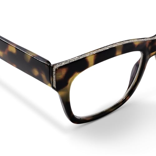 Peepers by PeeperSpecs Women's Shine On Square Blue Light Blocking Reading Glasses