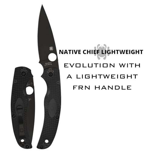 Spyderco Native Chief Folding Pocket Knife with 4” CTS BD1N Steel Blade and FRN Handle - EDC Knife for Men and Women, Perf...