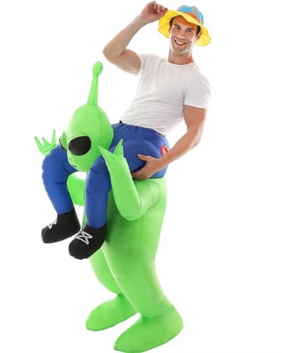 Double Couple Inflatable Alien Dinosaur Costume Halloween Blow up Costumes for Adult