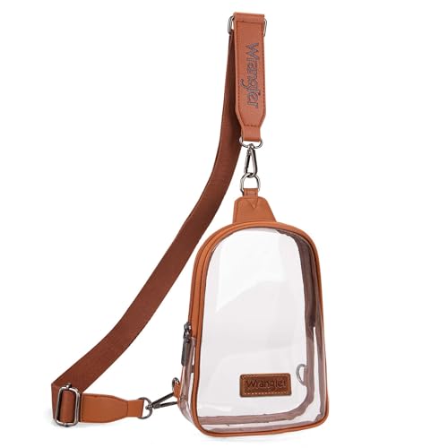 Wrangler Crossbody Clear Sling Bags for Women Stadium Approved Cross Body Purse for Sports Events Concerts
