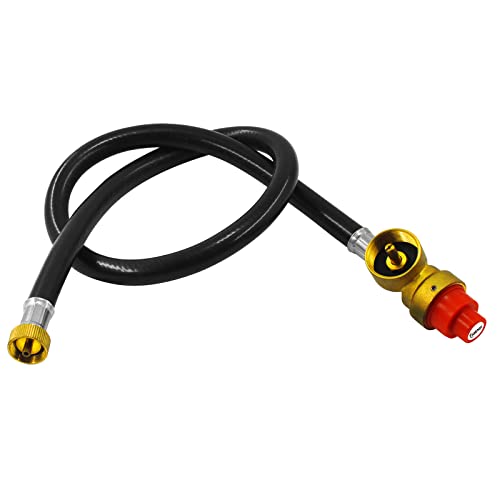 MENSI Fuel Propane Butane Gas Portable Camping Stove Replacement 27.5 Inch Regulator with Hose Convert to 1LB Disposal Bottle