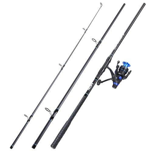 Sougayilang Surf Fishing Rod Combo Medium/Heavy 3 Piece Baitfeeder Spinning Combo with 4000 Size Reel for Travel