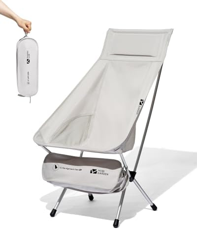 Mobi Garden High Back Camping Chair, Ultralight Hiking Chair with 7075 Aluminum Frame, Portable Lawn Chair with Breathable...
