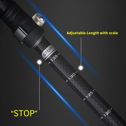 Carbon Fiber Trekking Poles, Ultra Lightweight Collapsible Hiking Poles with Quick Adjustable Flip Lock & EVA Non-Slip Handle