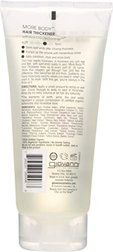 GIOVANNI COSMETICS More Body Hair Thickener Volumizing Styling GEL - More Body And Thickness Exactly Where You Need It And Want