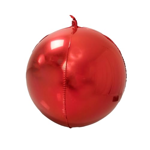 Efavormart 4-Pack 32" Orbz Mylar Foil Balloons, Metallic Red Large Round Sphere Helium or Air-Filled Party Decorations