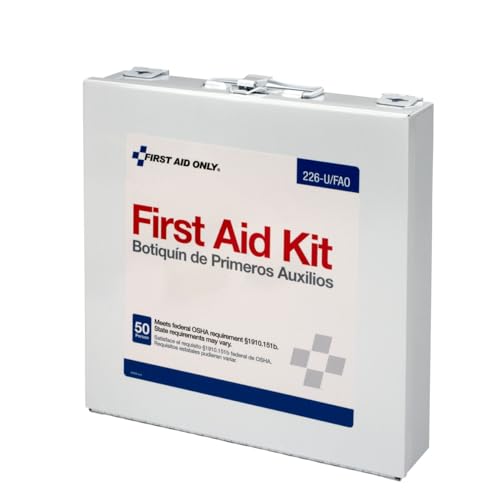 First Aid Only 226-U OSHA Compliant First Aid Kit, 50-Person Emergency First Aid Kit for Business, Home, Car, and Worksite...
