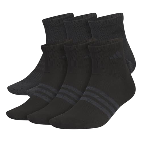 adidas Men's Superlite Quarter Socks 6-pack, Durable, Lightweight, Athletic Breathable With Compression Arch Support