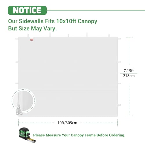 Acepic Canopy Sidewalls for 10x10 Pop Up Canopy Frame, Waterproof UV Protection Material for Outdoor Events, Courtyard, Ve...