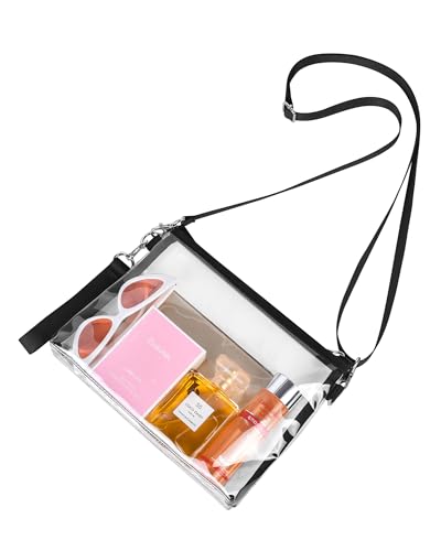 Bagenius Clear Purse Stadium Approved, Clear Bag with Removable Straps, Coin Purse for Work Stadium Events and Concert