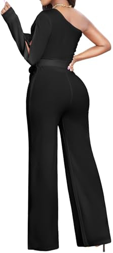 sexycherry Formal Jumpsuit for Women Dressy Elegant Long Straight Pants Jumpsuits for Party Club with Zipper