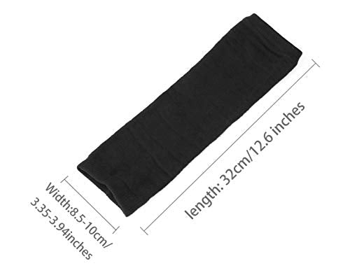 uxcell Women's Winter Warmers Fingerless Thumbhole Elastic Long Knitted Party Costume Gloves One Size Black