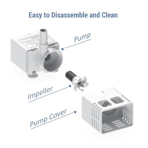 Veken Upgraded Replacement Pump for 50oz, 95oz and 108oz Pet Fountain Cat Water Fountain Dog Water Dispenser Ultra Quiet L...