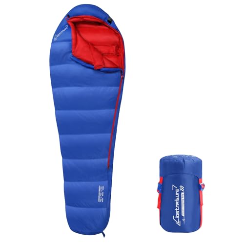 Clostnature Down Sleeping Bag for Adults - 20D 550 Fill Power Backpacking Mummy Sleeping Bag for 16°F - 45°F, Lightweight ...