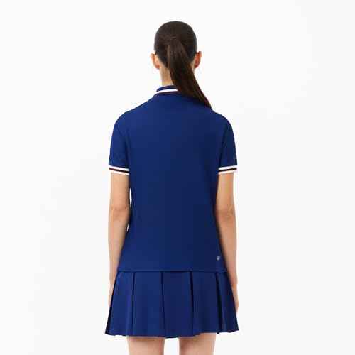 Lacoste Women's Sport Uv Protect Stripe Collar Tennis Polo Shirt
