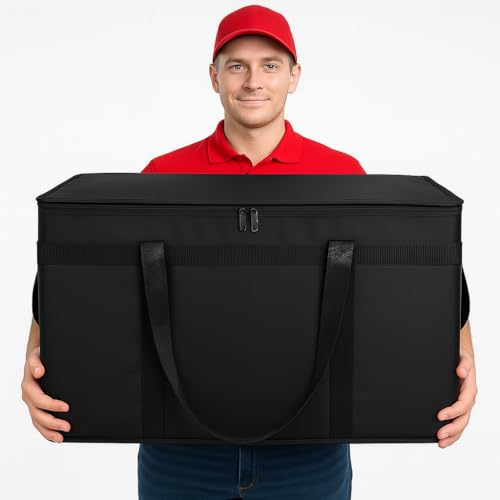 Bodaon Insulated Food Delivery Bag, XXXL Pizza Delivery Bags for Hot and Cold Food, Commercial, Large Capacity Reusable Wa...