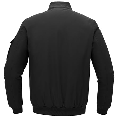 Gopune Men's Windproof Bomber Jacket Warm Water Resistant Windbreaker Winter Outwear Quilted Jackets Coats