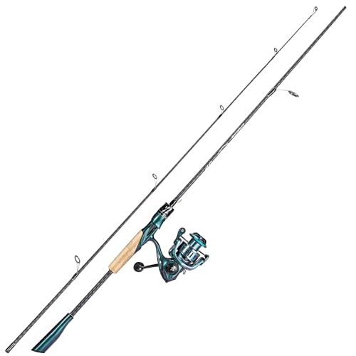Souagyilang Chameleon Paint Spinning Fishing Rod Reel Combos,2-Section 5.9Ft Light Weight Spinner Rod with Powerful Fishin...