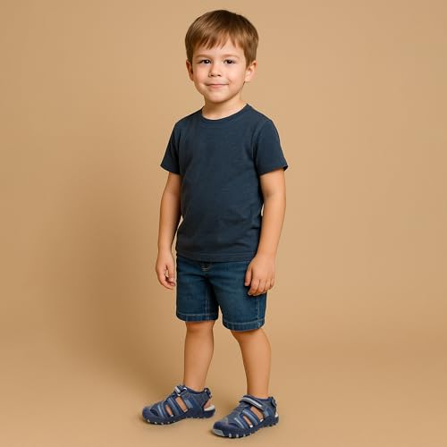Apakowa Kids Boys Sandals Summer Outdoor Athletic Double Strap Closed-Toe Beach Sandals Sport (Toddler/Little Kid)