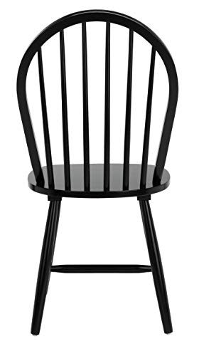 SAFAVIEH Home Collection – Camden Set of 2 Black Windsor Farmhouse Dining Chairs, Spindle Back Solid Wood Chairs, American...