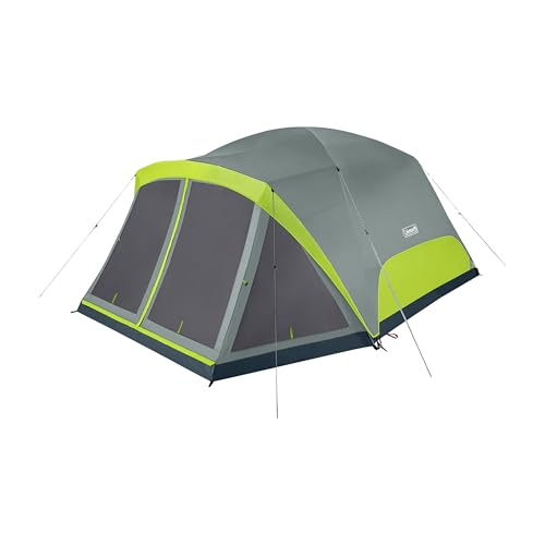Coleman Skydome Camping Tent with Screened Porch & 5-Minute Setup, Weatherproof 4/6/8 Person Tent with Rainfly & Carry Ba...