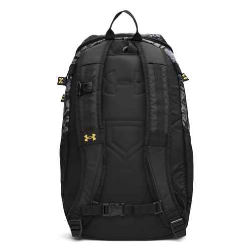Under Armour Unisex Utility Baseball Backpack Print, (005) Black / / Metallic Gold, One Size Fits All