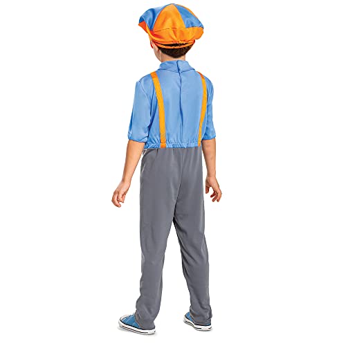 Blippi Costume for Kids, Official Blippi Jumpsuit Outfit with Hat and Bowtie, Classic Toddler Size