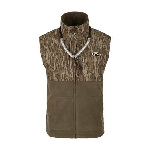 Drake Waterfowl Men's MST Eqwader Insulated Fleece-Lined Waterproof Windproof Breathable Adjustable Outdoor Hunting Zip Vest