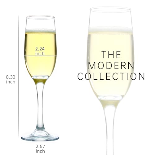 CZUMJJ Elegant Champagne Glasses Set of 16, Long Stem Glass Champagne Flutes for Mimosa, Sparking Wine, Wedding, Party - 6...