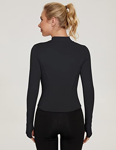 LUYAA Women's Workout Jacket Lightweight Zip Up Yoga Jacket Cropped Athletic Slim Fit Tops