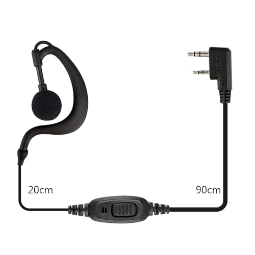 Retevis Case of 10, Two Way Radio Earpiece with Mic Single Wire Earhook Headset for RT22 RT21 RT68 RT68H H777 H777H RT86A RT86S, Compatible with Pxton Baofeng BF-888S BF-T26 Kenwood Walkie Talkies