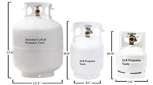 Flame King 3LB Empty Steel Propane Tank Cylinder with Gauge and OPD Valves for Grills and BBQs, Camping, Fishing, & Outdoo...