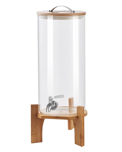 Beverage Dispenser,2.9 Gallon Glass Drink Dispenser with Stand,Glass water dispenser with Spigot, Large Drink Dispensers f...