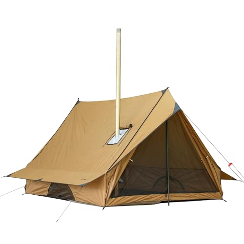 POMOLY Camping Hot Tent Cabin Tent, Chalet 70 Series Portable Wall Tents with Stove Jack and Two Poles for 2-3 Person Hiki...