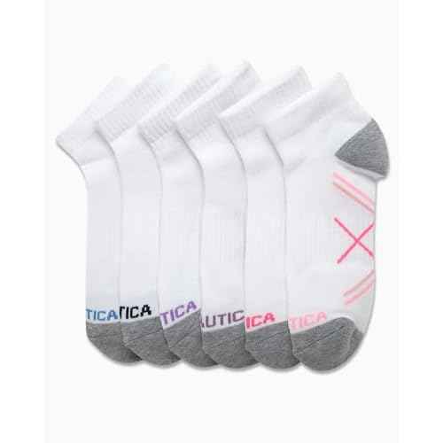 Nautica Womens Quarter Socks - 6 Pack Breathable Cushioned Athletic Performance Ankle Socks for Women (Sizes: 4-10)