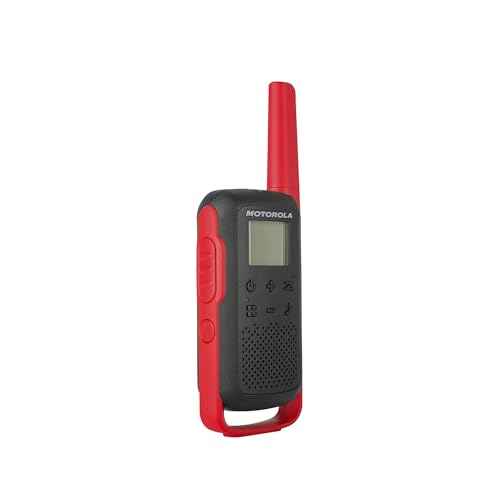 Motorola Solutions, Portable FRS, T210TP, Talkabout, Two-Way Radios, Rechargeable, 22 Channel, 20 Mile, Black W/Red, 3 Pack