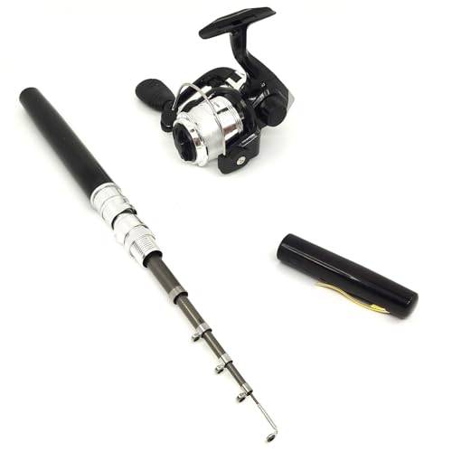 Portable Small Pen Fishing Rod and Spinning Reel Combo, 38inches Pocket Mini Fishing Kit Telescopic Fishing Pole for River...