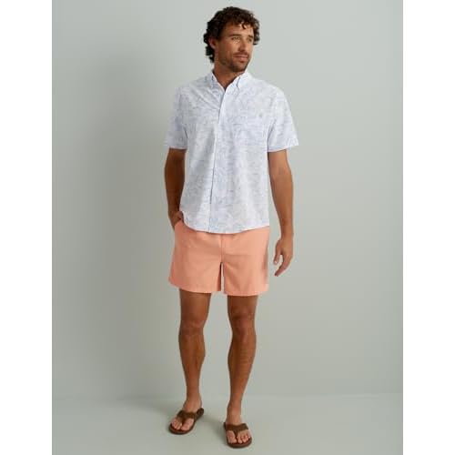 HUK Mens Kc Scott Patterned Kona Shirt, Performance Button Down Shirt