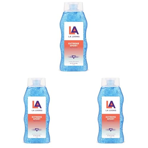 LA Looks Styling Hair Gel - Extreme Sport - 20 Oz - Hold for High Performance Activity (Pack of 3)