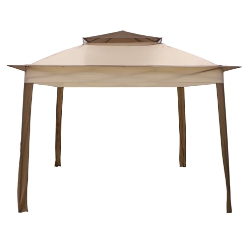 INTER HUT 11x11 Replacement Gazebo Top Only, Pop up Canopy Tent Top with Air Vent Sunshade Polyester Top Cover, Beige