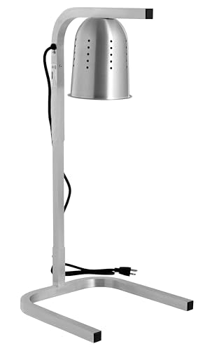 Kratos Commercial Bulb Warmer, One Bulb Heat Lamp for Food, Silver, 120V, 250 Watts, Countertop Electric Food Warmer for Restaurants (31M-001)