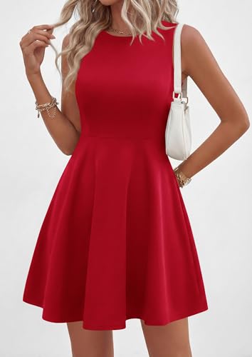 PRETTYGARDEN Cocktail Dresses for Women Summer 2026 Elegant Classy Spring A Line Sleeveless Mini Short Party Dress Pockets