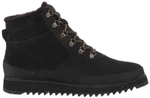 TOMS Women's Mojave Fashion Boot, Black Leather/Suede/Ridged, 6